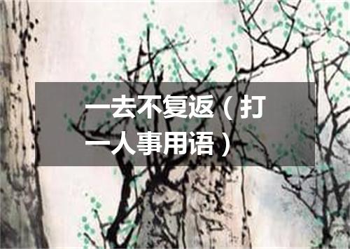 一去不复返（打一人事用语）