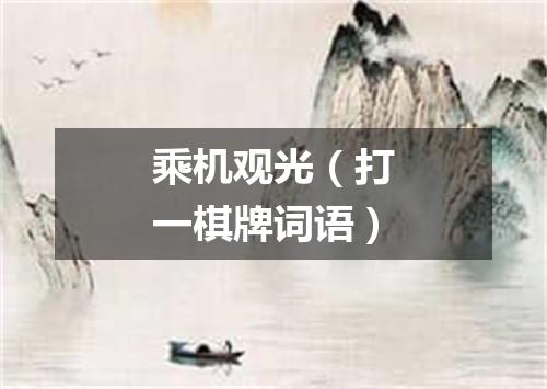 乘机观光（打一棋牌词语）