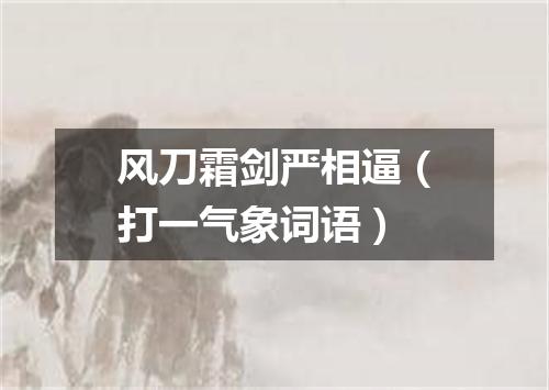 风刀霜剑严相逼（打一气象词语）