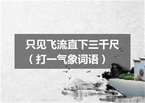 只见飞流直下三千尺（打一气象词语）