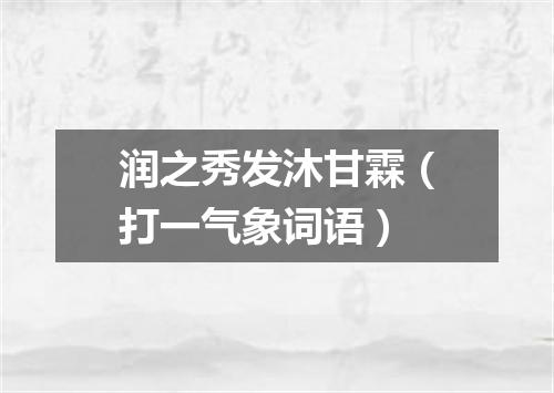 润之秀发沐甘霖（打一气象词语）
