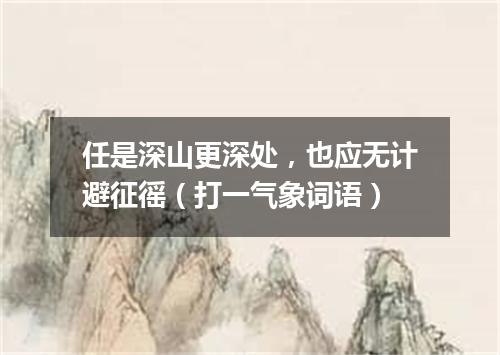 任是深山更深处，也应无计避征徭（打一气象词语）