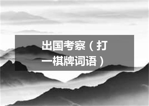 出国考察（打一棋牌词语）