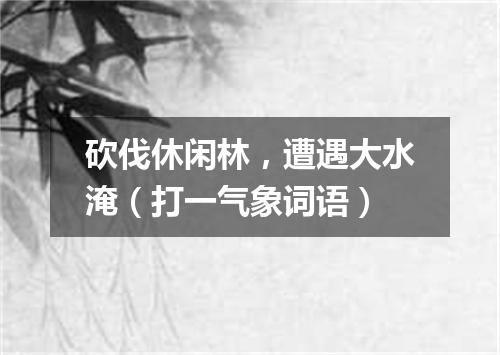 砍伐休闲林，遭遇大水淹（打一气象词语）