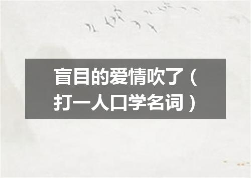 盲目的爱情吹了（打一人口学名词）