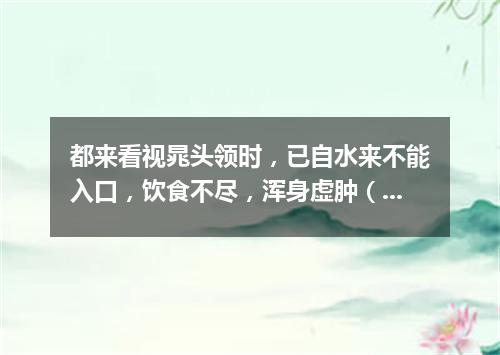都来看视晁头领时，已自水来不能入口，饮食不尽，浑身虚肿（打一古文句）