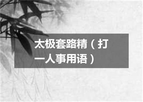 太极套路精（打一人事用语）