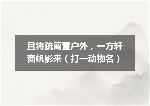 且将疏篱置户外，一方轩窗帆影来（打一动物名）