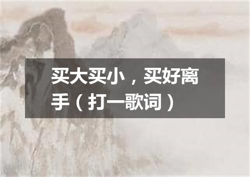 买大买小，买好离手（打一歌词）