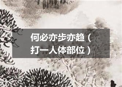 何必亦步亦趋（打一人体部位）