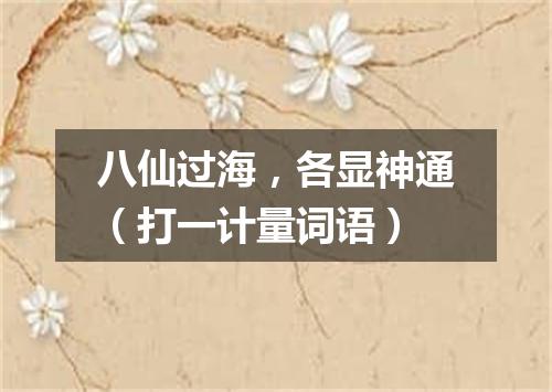 八仙过海，各显神通（打一计量词语）