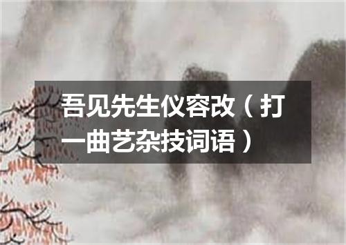吾见先生仪容改（打一曲艺杂技词语）