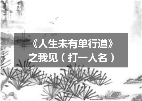 《人生未有单行道》之我见（打一人名）