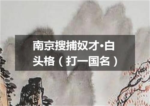 南京搜捕奴才·白头格（打一国名）