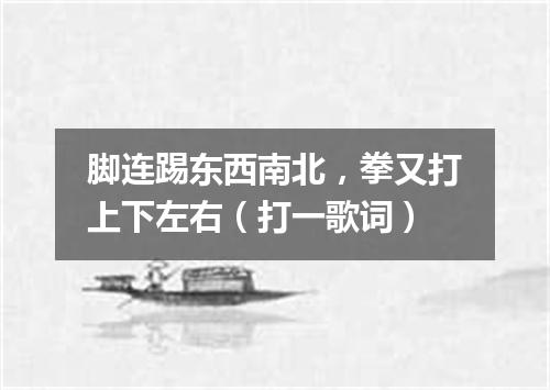 脚连踢东西南北，拳又打上下左右（打一歌词）