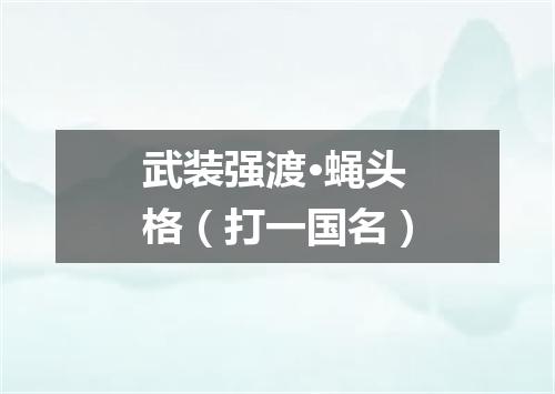 武装强渡·蝇头格（打一国名）