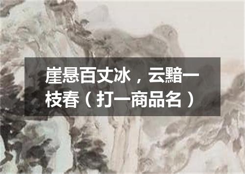 崖悬百丈冰，云黯一枝春（打一商品名）