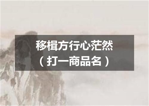 移楫方行心茫然（打一商品名）