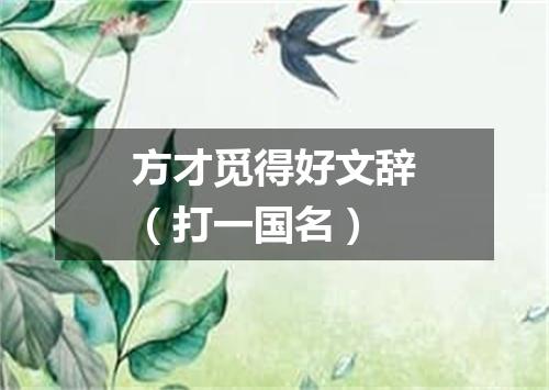 方才觅得好文辞（打一国名）