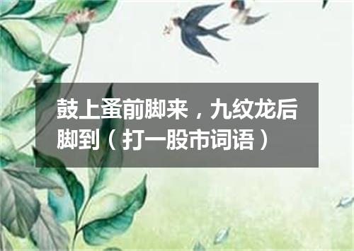 鼓上蚤前脚来，九纹龙后脚到（打一股市词语）