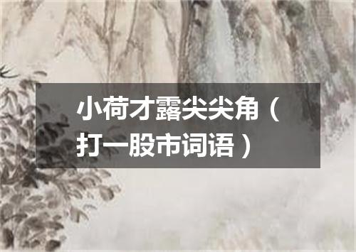 小荷才露尖尖角（打一股市词语）