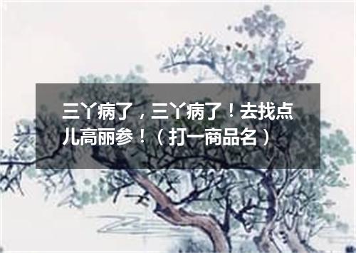 三丫病了，三丫病了！去找点儿高丽参！（打一商品名）