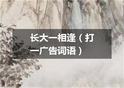 长大一相逢（打一广告词语）