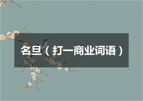 名旦（打一商业词语）