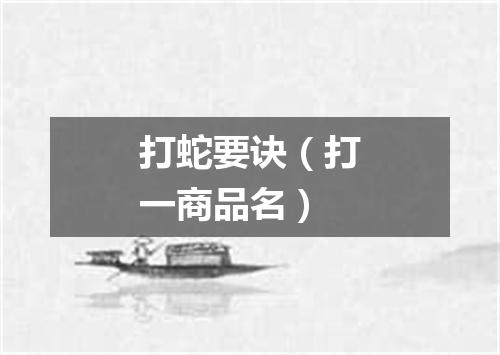 打蛇要诀（打一商品名）