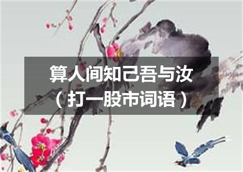 算人间知己吾与汝（打一股市词语）