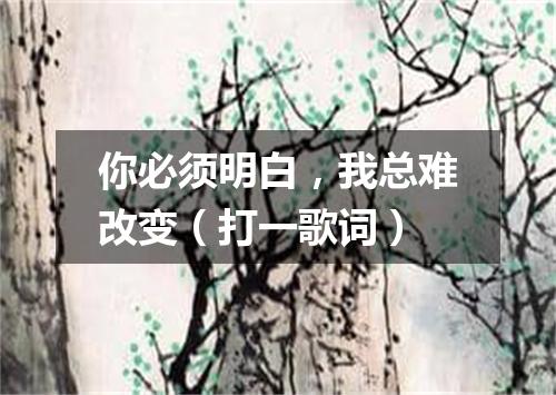 你必须明白，我总难改变（打一歌词）