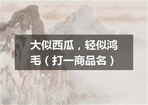 大似西瓜，轻似鸿毛（打一商品名）