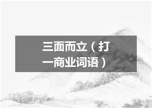 三面而立（打一商业词语）