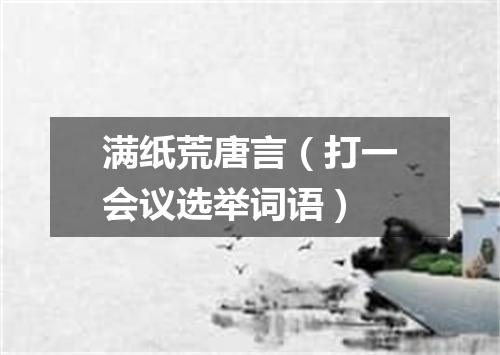 满纸荒唐言（打一会议选举词语）
