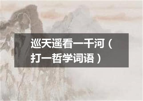 巡天遥看一千河（打一哲学词语）