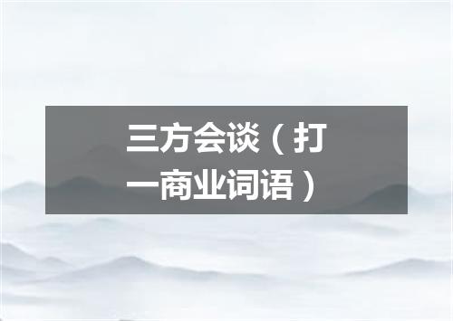 三方会谈（打一商业词语）