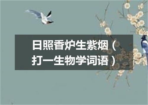 日照香炉生紫烟（打一生物学词语）