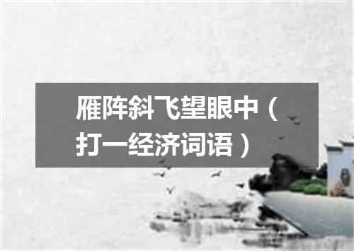 雁阵斜飞望眼中（打一经济词语）
