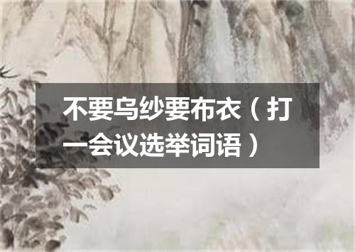 不要乌纱要布衣（打一会议选举词语）