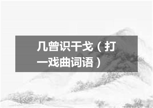 几曾识干戈（打一戏曲词语）