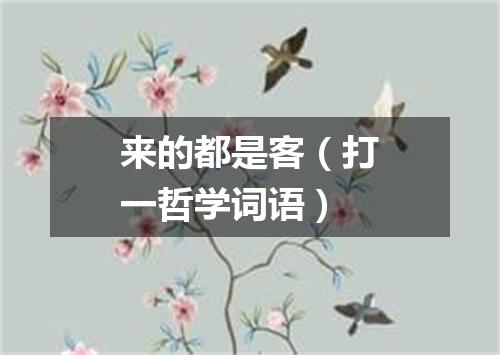 来的都是客（打一哲学词语）