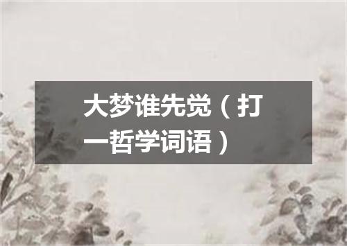 大梦谁先觉（打一哲学词语）