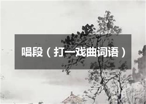 唱段（打一戏曲词语）