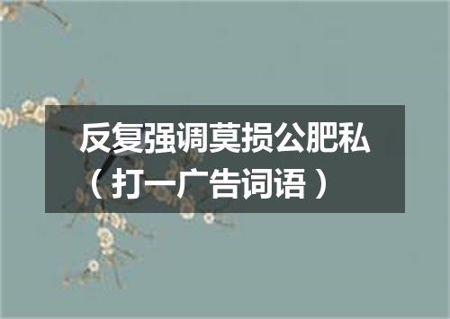 反复强调莫损公肥私（打一广告词语）