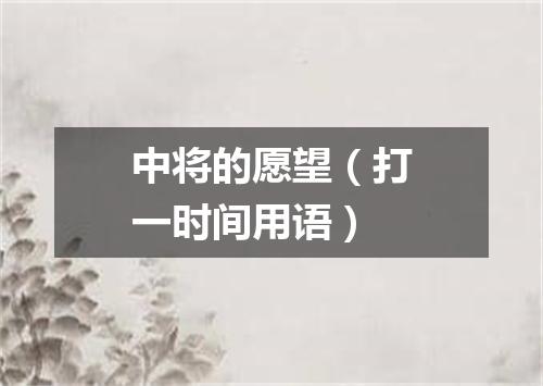 中将的愿望（打一时间用语）