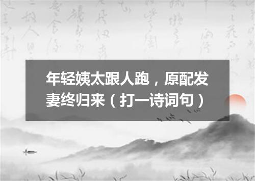 年轻姨太跟人跑，原配发妻终归来（打一诗词句）