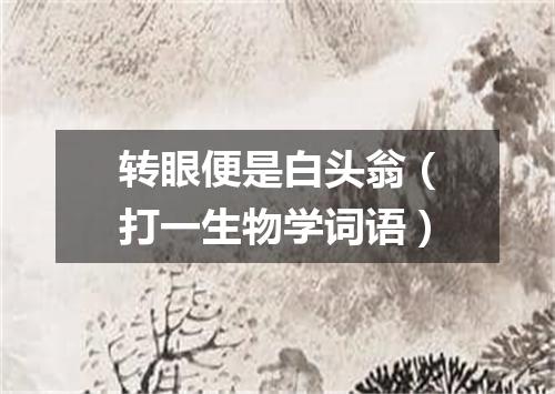 转眼便是白头翁（打一生物学词语）