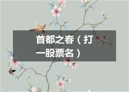 首都之春（打一股票名）