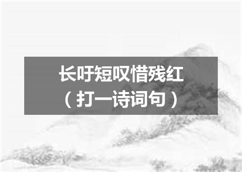 长吁短叹惜残红（打一诗词句）