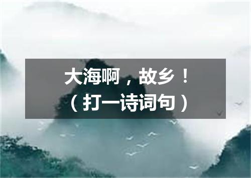 大海啊，故乡！（打一诗词句）